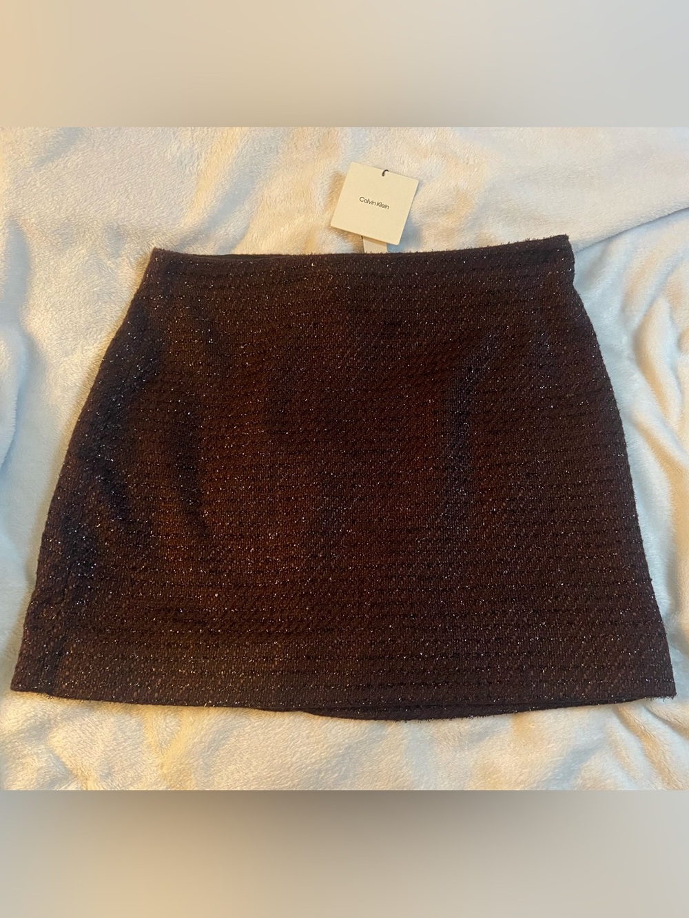 Calvin Klein Black Sparkle Tweed Mini Skirt